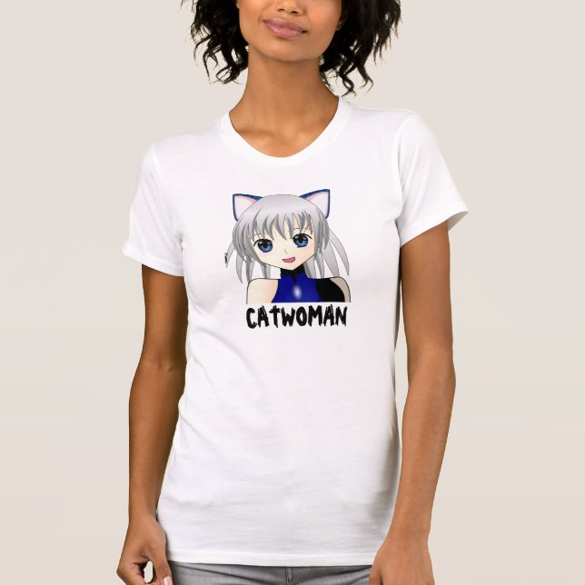 CatwomanAnimeT-tröja T Shirt (Framsida)