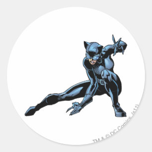 Catwomen crouches runt klistermärke