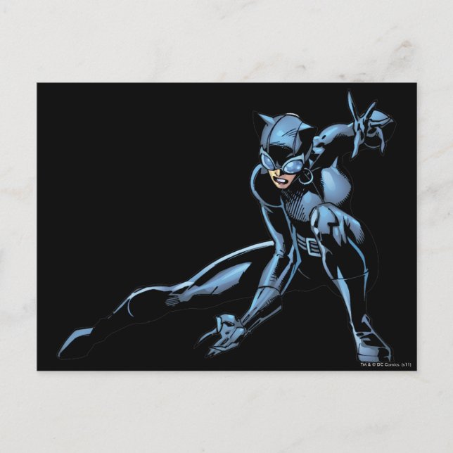 Catwomen crouches vykort (Framsida)