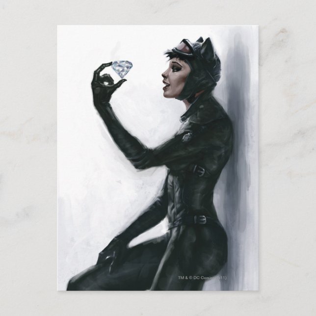 Catwomen Illustration Vykort (Framsida)