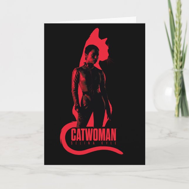 Catwomen Selina Kyle Cat Silhouette Kort (Framsida)