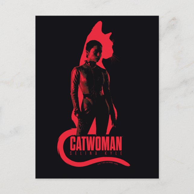 Catwomen Selina Kyle Cat Silhouette Vykort (Framsida)