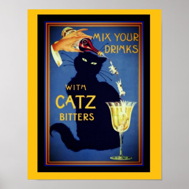 Catz Bitters Vintage 12x16 Poster (Framsidan)