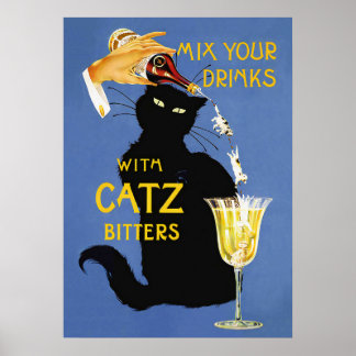 Catz Bitters Vintage Dricksaffisch Poster