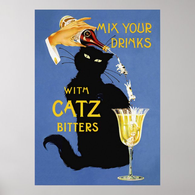 Catz Bitters Vintage Dricksaffisch Poster (Framsidan)