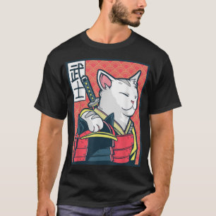 Catzilla Ancient Japansk Cat Art Vintage Ninja T Shirt
