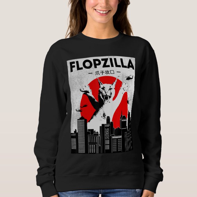 Catzilla big floppa meme Flopzilla Caracal Cat T Shirt (Framsida)