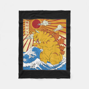 Catzilla Cat Japane Kawaii Funny Graphic T Fleecefilt