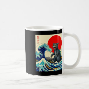 Catzilla Cat Japansk Art Funny Cat-gåvor För manar Kaffemugg