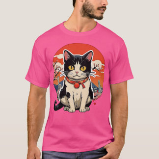 Catzilla Cat Japansk Art Funny Cat-gåvor T Shirt
