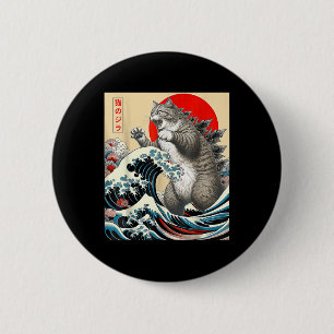 Catzilla Cat japansk art Knapp