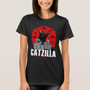 Catzilla Cute Cat Saker för kattlump T Shirt