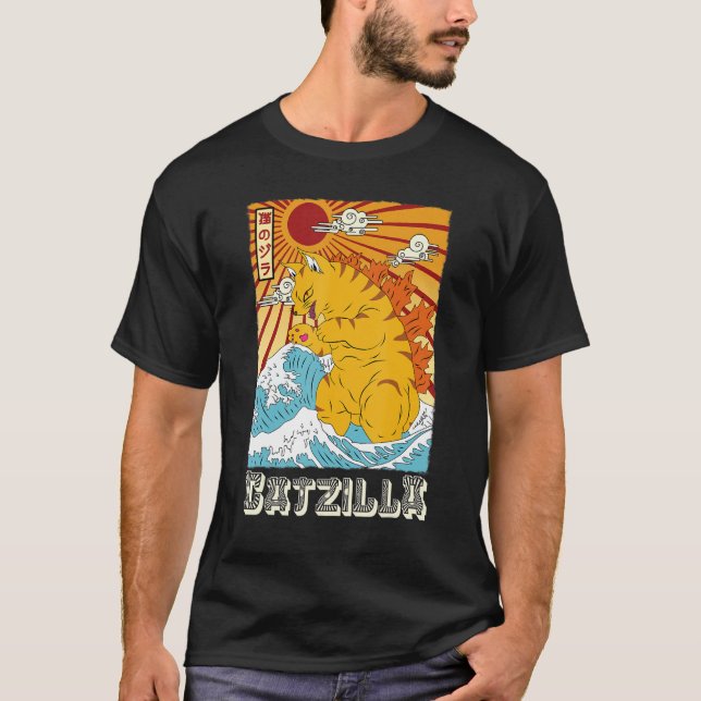 Catzilla Design  Cat T Shirt (Framsida)