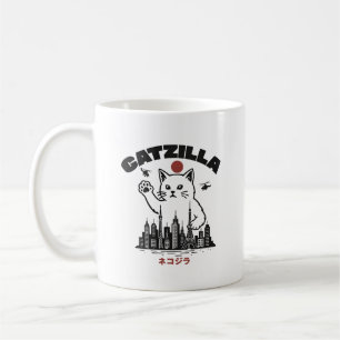 Catzilla - Funny Cat Godzilla Parody Kaffemugg