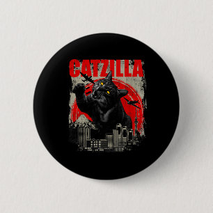 Catzilla - Funny Cat Lover Kitten Kattunge Kort Sl Knapp