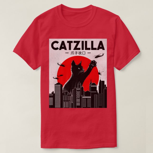 Catzilla Funny Cat, Lusnykatt, Cat Lover T Shirt (Design framsida)