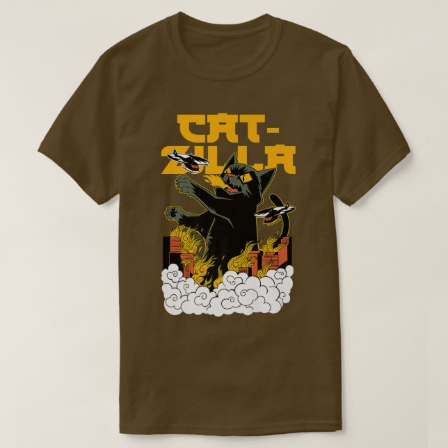 CATZILLA Funny Cat Say Kitten Monster Tomcat in T Shirt (Design framsida)