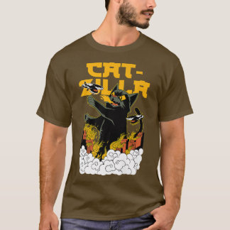 CATZILLA Funny Cat Say Kitten Monster Tomcat in T Shirt