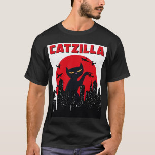 Catzilla Funny Cat Shirt, Funny Cat T-shirt, Katt T Shirt