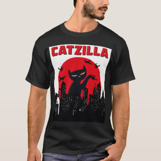 Catzilla Funny Cat Shirt, Funny Cat T-shirt, Katt T Shirt