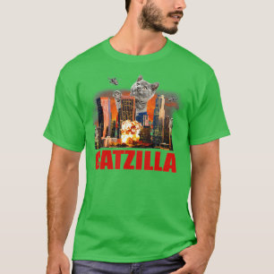 Catzilla Funny Cat T Shirt