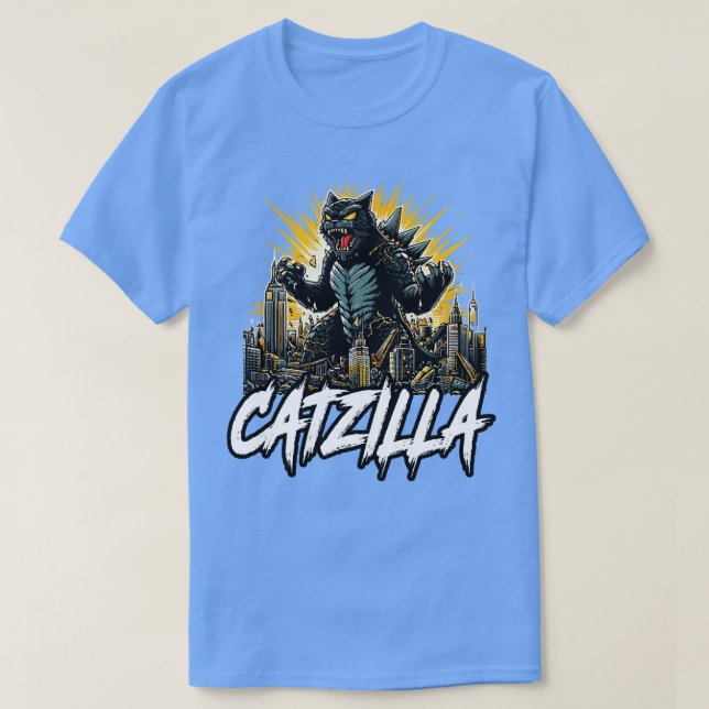Catzilla Funny Kattdjur Fury Olezed T Shirt (Design framsida)