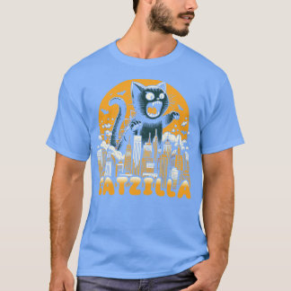 Catzilla Funny Vintage Cat T Shirt