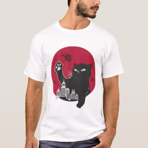 Catzilla - Giant Black Cat Parody med City T Shirt