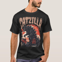 Catzilla Japansk Art Funny Cute Cat