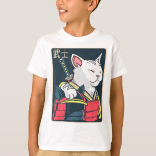 Catzilla - japansk kattart - Katana Sword - Anime T Shirt