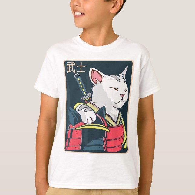 Catzilla - japansk kattart - Katana Sword - Anime T Shirt (Framsida)