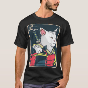 Catzilla - japansk kattart - Katana Sword - Anime T Shirt