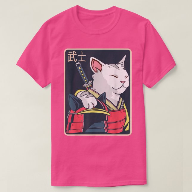 Catzilla - japansk kattart - Katana Sword - Anime T Shirt (Design framsida)