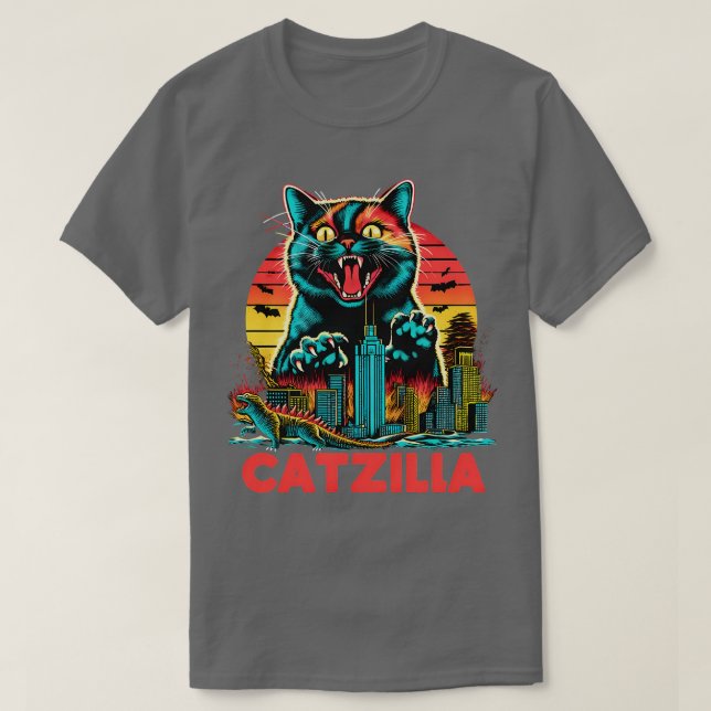 CATZILLA: Kattdjuret överlord T Shirt (Design framsida)