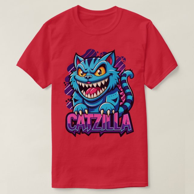 Catzilla Kawaii Pet T Shirt (Design framsida)