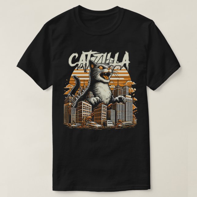 Catzilla Kung i Monsters T Shirt (Design framsida)