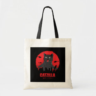 Catzilla Monster Cat Destroys Skyscraper Byggnad Tygkasse