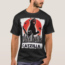 Catzilla Roaring over City Skyline Cat Monster