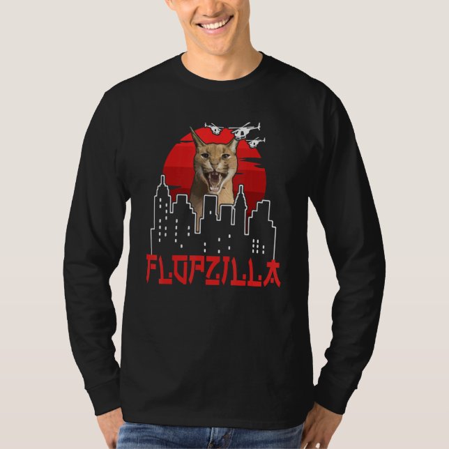 Catzilla Roligt stort floppa meme Flopzilla Karaka T Shirt (Framsida)