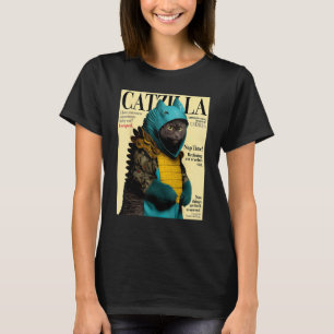 Catzilla - Sött Katt Tidskriftsomslag Catzilla Gra T Shirt