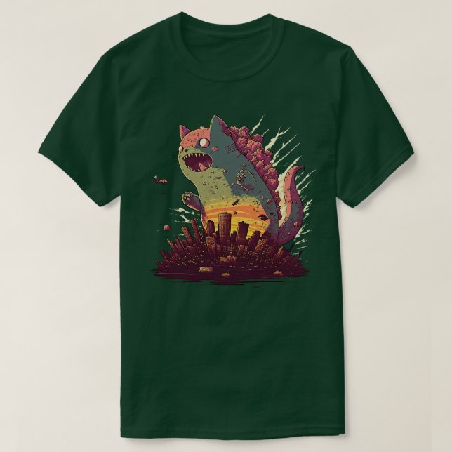 Catzilla sunset t shirt (Design framsida)