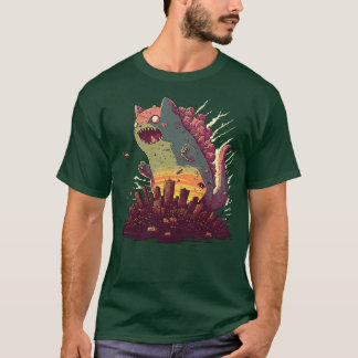 Catzilla sunset t shirt