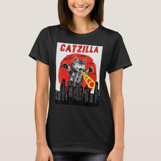 Catzilla Vintage Cute Cat Sunset Catzilla T Shirt
