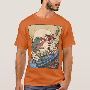Catzilla vs Kaiju Vintage Funny Cute Cat Art Japan T Shirt