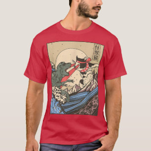 Catzilla vs Kaiju Vintage Funny Cute Cat Art Japan T Shirt