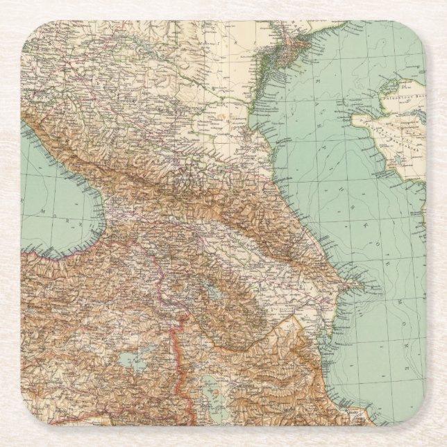 Caucasia 7374, Caspian hav Underlägg Papper Kvadrat (Framsidan)