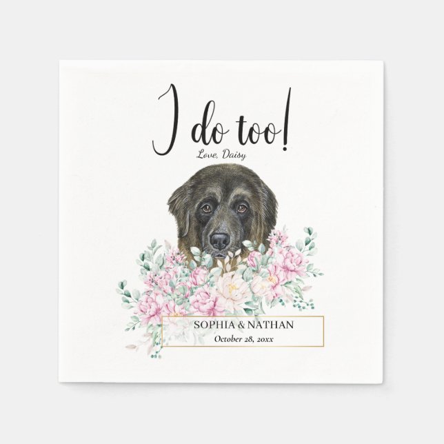 Caucasian Shepherd Hund Bröllop Cocktail Napkins Pappersservett (Framsidan)