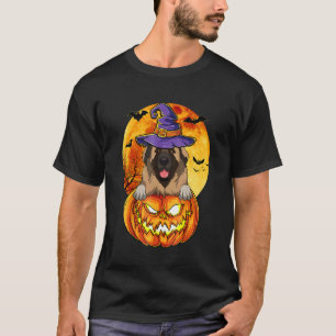 Caucasian Shepherd Witch Pumpkin Halloween Hund T Shirt