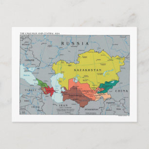Caucasus och centralAsien karta Vykort