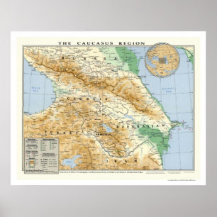 Caucasus regionkarta 1994 poster